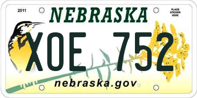 NE license plate XOE752