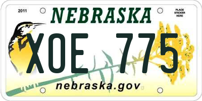 NE license plate XOE775