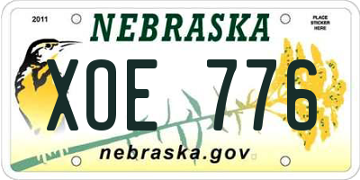 NE license plate XOE776