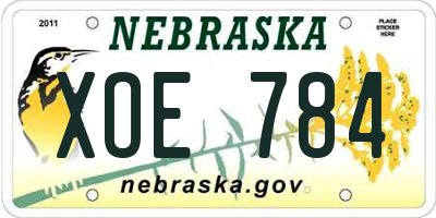 NE license plate XOE784