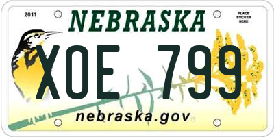 NE license plate XOE799
