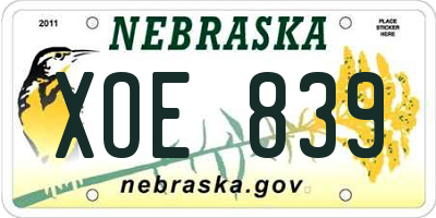 NE license plate XOE839
