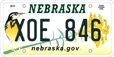 NE license plate XOE846
