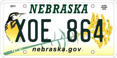 NE license plate XOE864