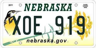 NE license plate XOE919