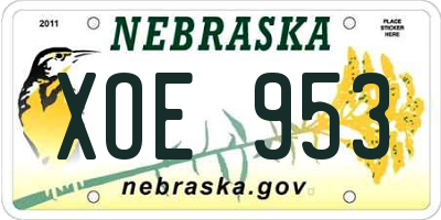 NE license plate XOE953