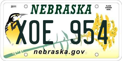 NE license plate XOE954