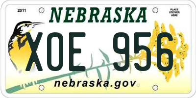 NE license plate XOE956