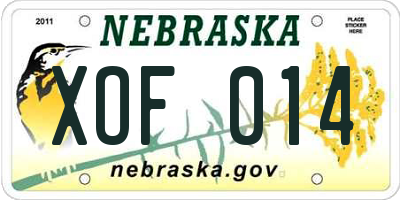 NE license plate XOF014