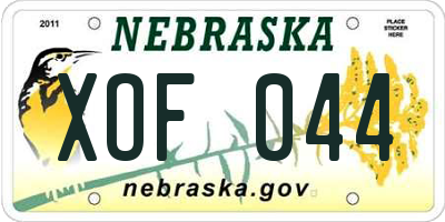NE license plate XOF044