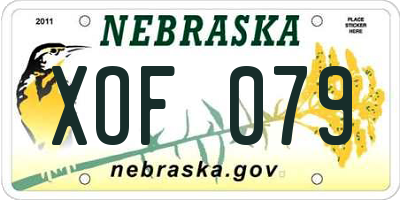 NE license plate XOF079