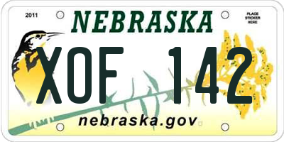 NE license plate XOF142