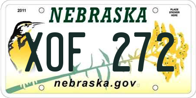 NE license plate XOF272