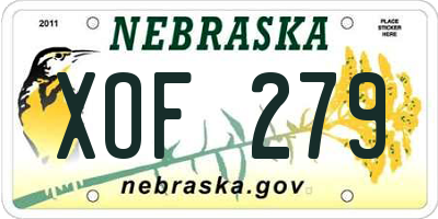 NE license plate XOF279