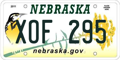 NE license plate XOF295
