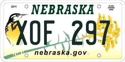 NE license plate XOF297