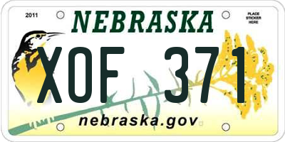 NE license plate XOF371