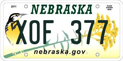 NE license plate XOF377