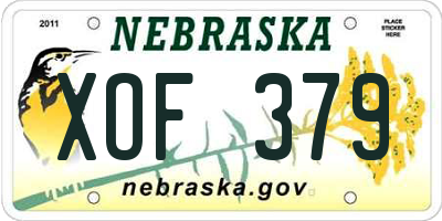 NE license plate XOF379