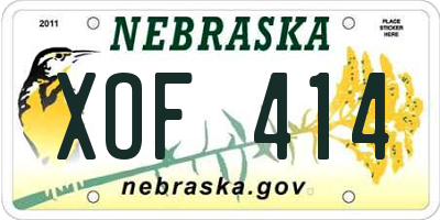 NE license plate XOF414