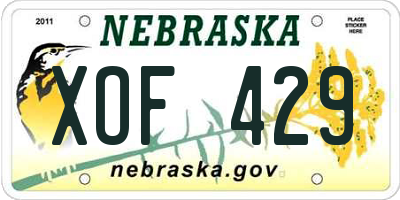 NE license plate XOF429