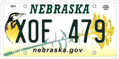 NE license plate XOF479
