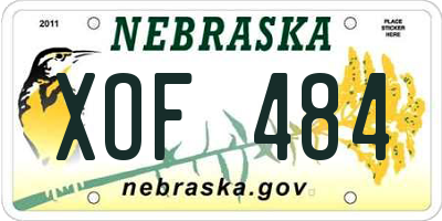NE license plate XOF484