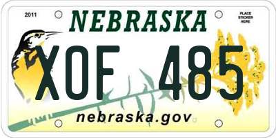 NE license plate XOF485
