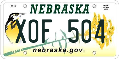 NE license plate XOF504