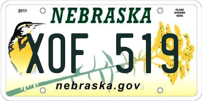 NE license plate XOF519