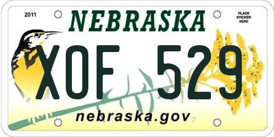 NE license plate XOF529