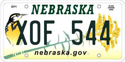 NE license plate XOF544