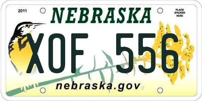 NE license plate XOF556