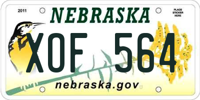 NE license plate XOF564