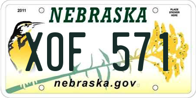 NE license plate XOF571