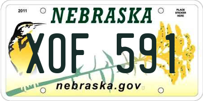 NE license plate XOF591