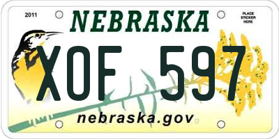 NE license plate XOF597