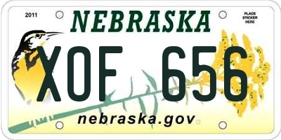 NE license plate XOF656