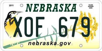 NE license plate XOF679
