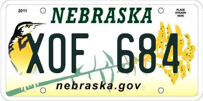 NE license plate XOF684