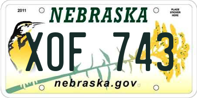 NE license plate XOF743