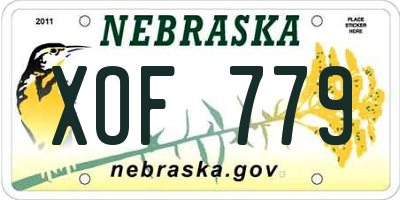 NE license plate XOF779
