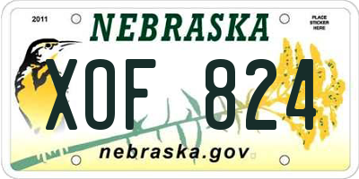 NE license plate XOF824