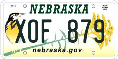 NE license plate XOF879