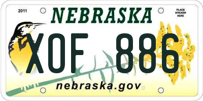 NE license plate XOF886