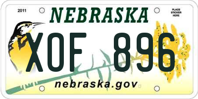 NE license plate XOF896