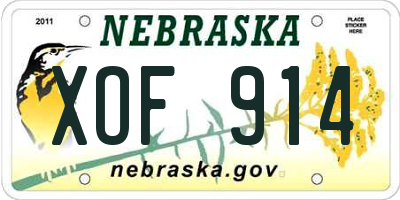 NE license plate XOF914