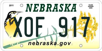 NE license plate XOF917