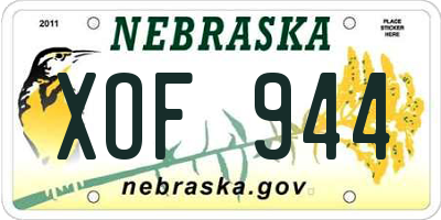 NE license plate XOF944