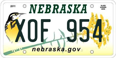 NE license plate XOF954